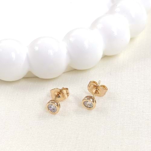 XUPING 6 MM SIVAMA TAŞ ÇİVİ KÜPE - ROSE BAKIR