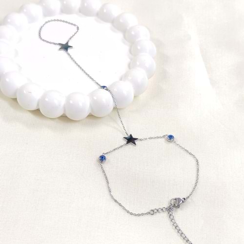 ÇELİK YILDIZ NAZAR BONCUKLU ŞAHMERAN - BEYAZ