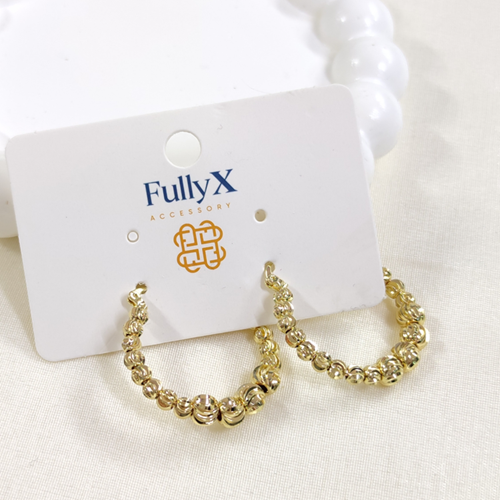FULLYX 25 MM DORİCA TOP HALKA KÜPE GOLD