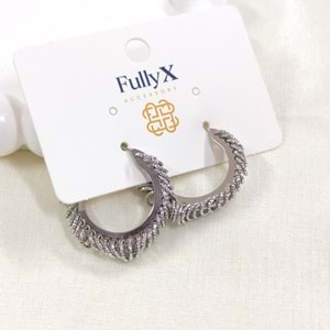 FULLYX 20 MM SALLANTILI HALKA ÇİVİ KÜPE - BEYAZ