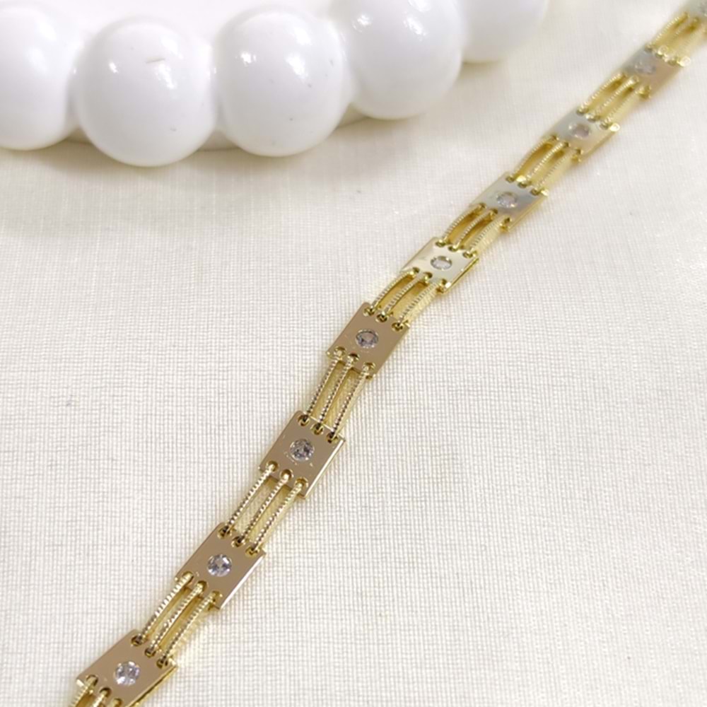 XUPING 7 MM KARE BİLEKLİK GOLD 17 CM