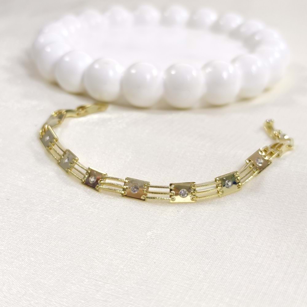 XUPING 7 MM KARE BİLEKLİK GOLD 17 CM