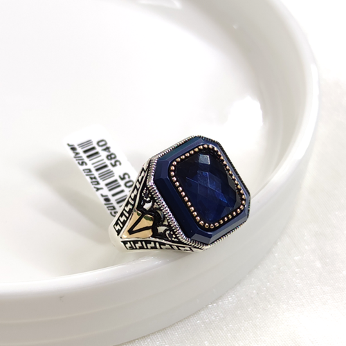 LACİ TAŞLI GÜMÜŞ ERKEK YÜZÜK