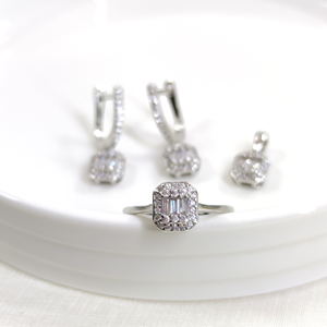 10 MM BAGET ÜÇLÜ GÜMÜŞ SET - 20