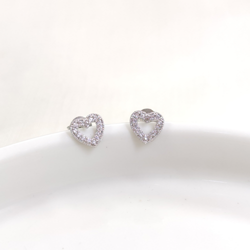 7 MM KALP GÜMÜŞ ÇİVİ KÜPE - RODYUM BEYAZ