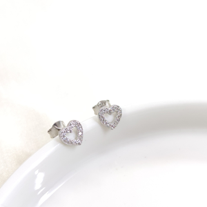 7 MM KALP GÜMÜŞ ÇİVİ KÜPE - RODYUM BEYAZ