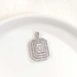 22 MM BAGET GÜMÜŞ KOLYE UCU - RODYUM BEYAZ