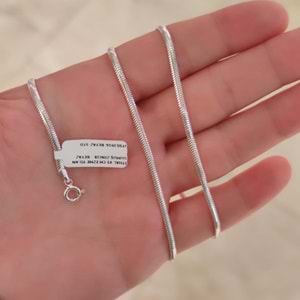 3 MM İTHAL 60 CM YILAN EZME GÜMÜŞ ZİNCİR KOLYE - RODYUM BEYAZ