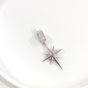 KUTUP YILDIZI GÜMÜŞ KOLYE UCU 3CM