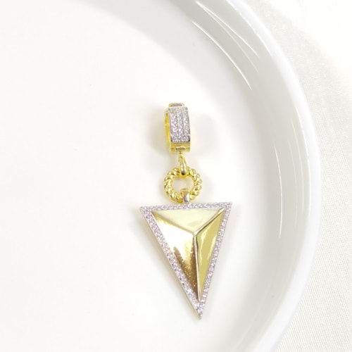 ÜÇGEN GÜMÜŞ KOLYE UCU 40MM