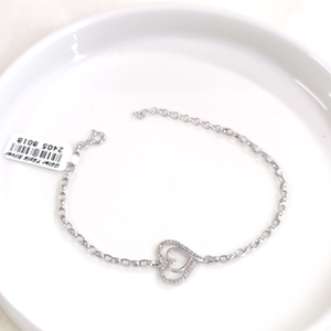 KALP DETAYLI GÜMÜŞ BİLEKLİK 17+3 CM