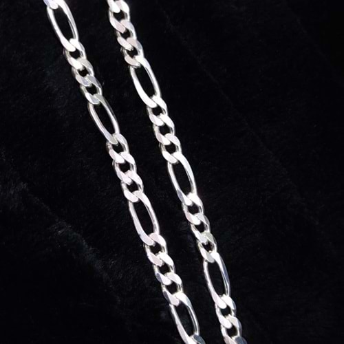 7,60 MM FİGARO GÜMÜŞ ZİNCİR KOLYE 65 CM