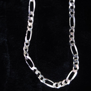 7,60 MM FİGARO GÜMÜŞ ZİNCİR KOLYE 65 CM