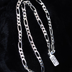 7,60 MM FİGARO GÜMÜŞ ZİNCİR KOLYE 65 CM