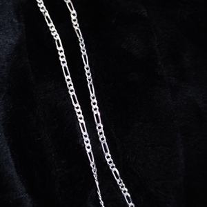 3,5 MM FİGARO GÜMÜŞ ZİNCİR KOLYE 65 CM