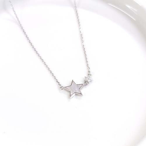 İTHAL SEDEF 12 MM YILDIZ GÜMÜŞ KOLYE