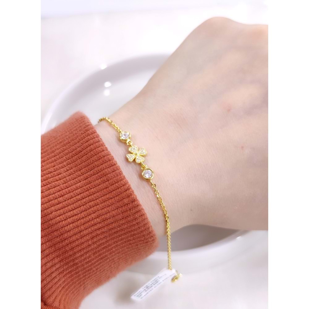 İTHAL TAŞLI YONCA GÜMÜŞ BİLEKLİK 16+3 CM