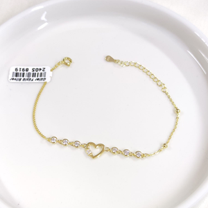 İTHAL TAŞLI KALP GÜMÜŞ BİLEKLİK 16+3 CM