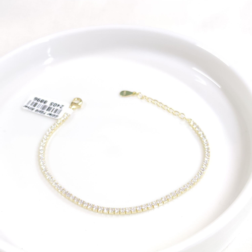 İTHAL 1,80 MM SU YOLU GÜMÜŞ BİLEKLİK 16+3 CM - ALTIN SARI