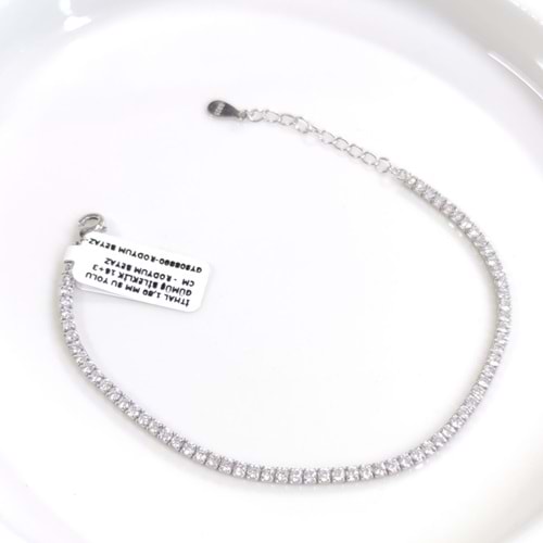 İTHAL 1,80 MM SU YOLU GÜMÜŞ BİLEKLİK 16+3 CM - RODYUM BEYAZ
