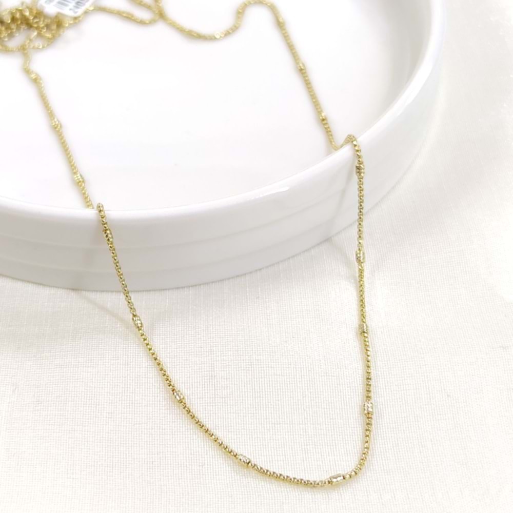 XUPING SİLİNDİR DETAYLI KÜP ZİNCİR 55+5 CM KOLYE GOLD
