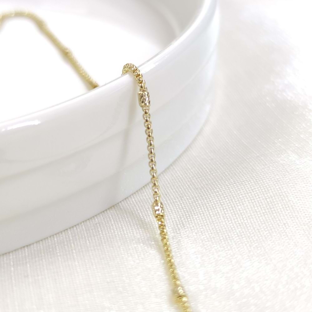 XUPING SİLİNDİR DETAYLI KÜP ZİNCİR 55+5 CM KOLYE GOLD