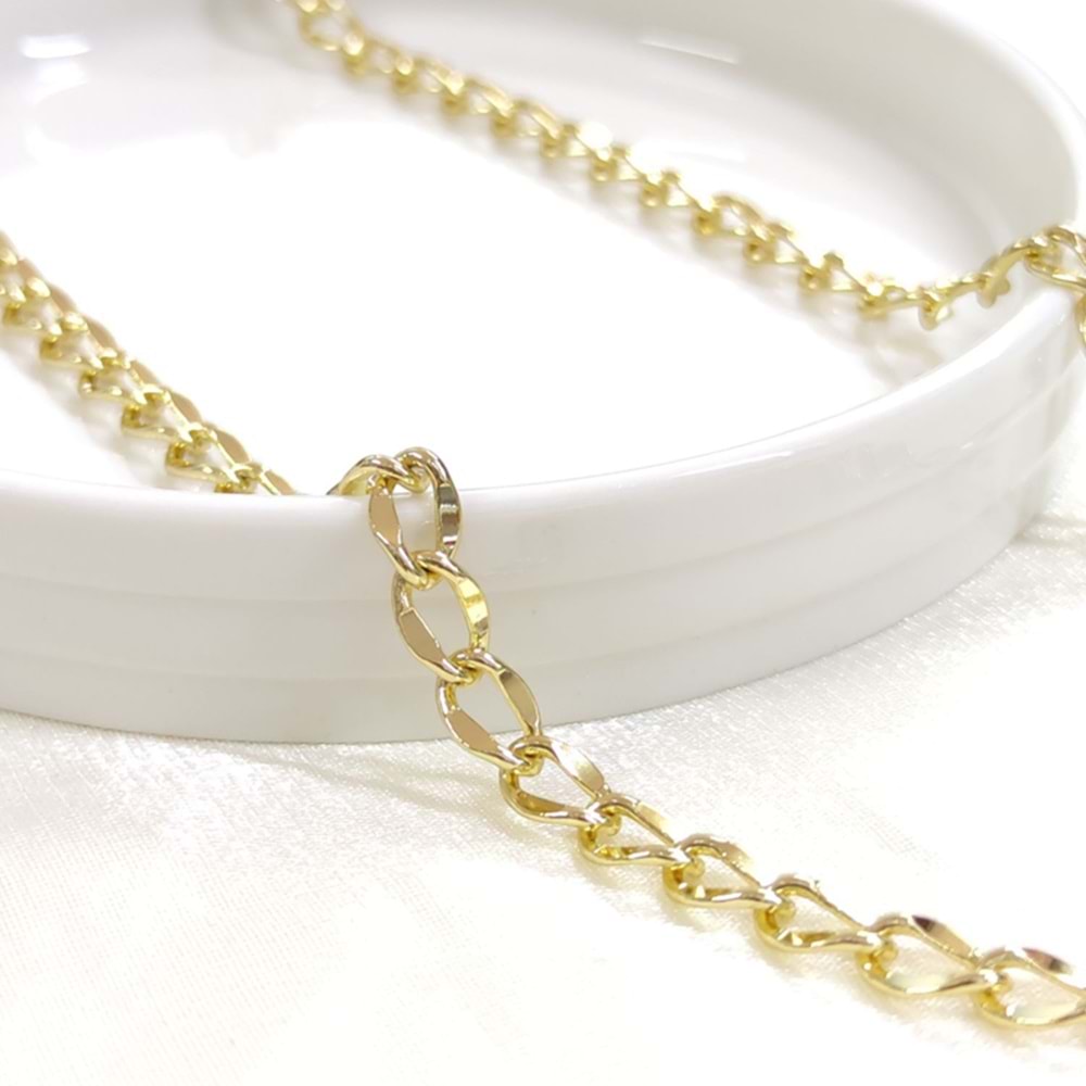 XUPING 5,5 MM HALLOW HALKA ZİNCİR 60 CM KOLYE GOLD