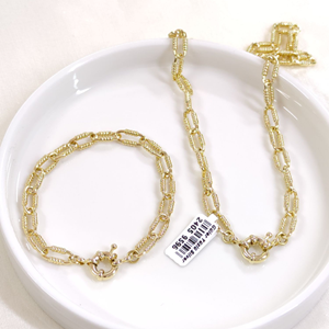 XUPING 5 MM DETAYLI ATAÇ 45 CM - 19 CM KOLYE BİLEKLİK SET GOLD