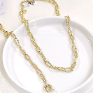 XUPING 5 MM DETAYLI ATAÇ 45 CM - 19 CM KOLYE BİLEKLİK SET GOLD
