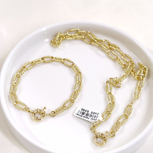 XUPING 5 MM DETAYLI ATAÇ 45 CM - 19 CM KOLYE BİLEKLİK SET GOLD