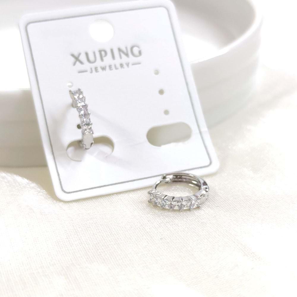 XUPING 1 CM SU YOLU HALKA KÜPE BEYAZ