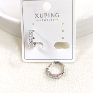 XUPING 1 CM SU YOLU HALKA KÜPE BEYAZ