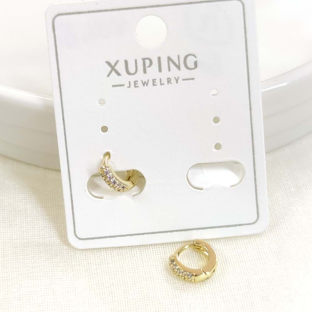 XUPING 6 MM TAŞLI MİNİ HALKA KÜPE GOLD