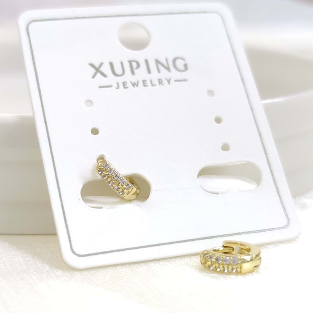 XUPING 6 MM TAŞLI MİNİ HALKA KÜPE GOLD