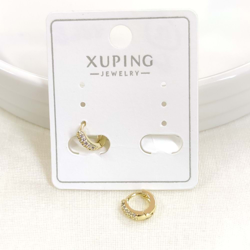 XUPING 6 MM TAŞLI MİNİ HALKA KÜPE GOLD