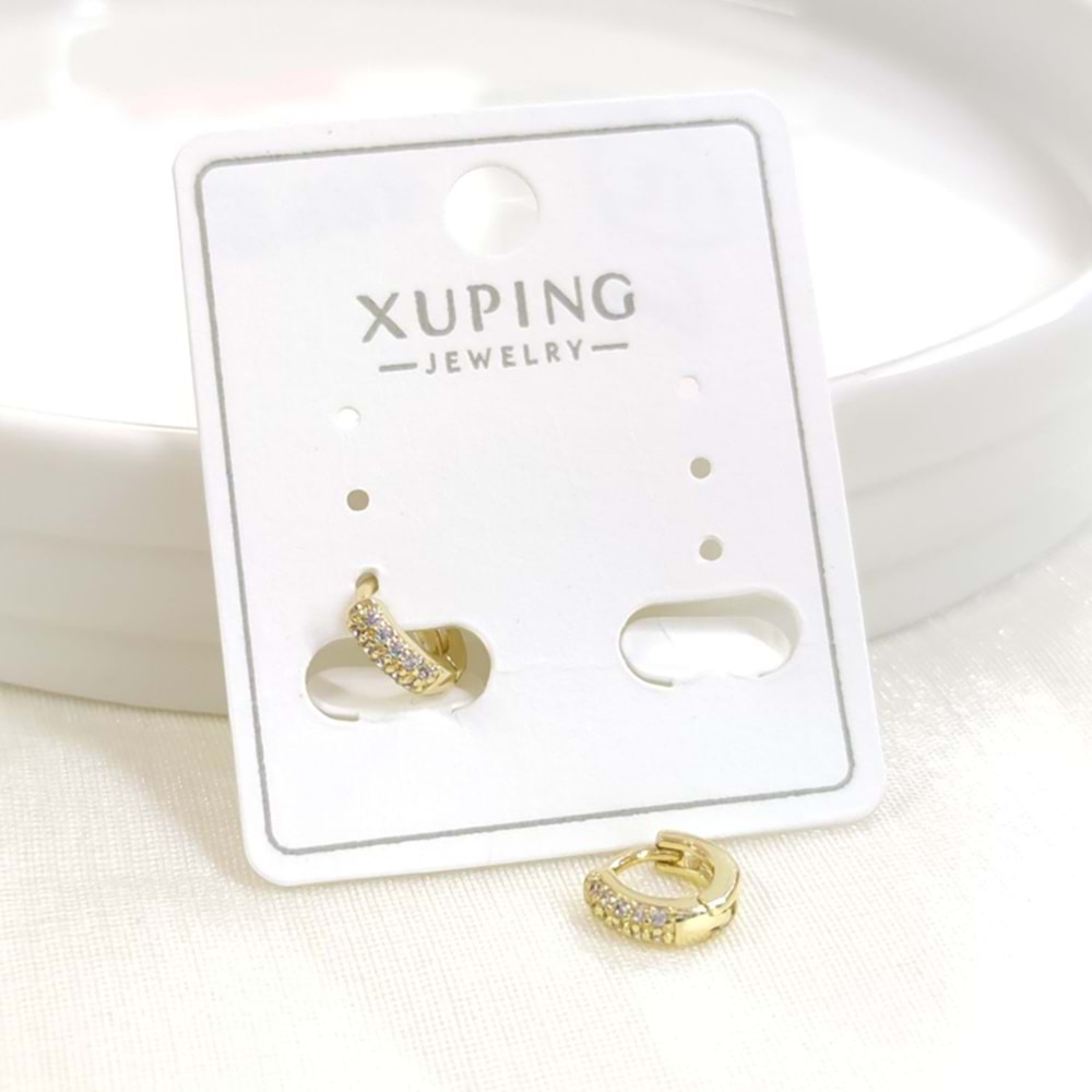 XUPING 6 MM TAŞLI MİNİ HALKA KÜPE GOLD