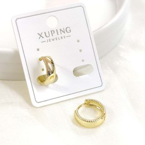 XUPING 12 MM DESEN DETAY HALKA KÜPE GOLD