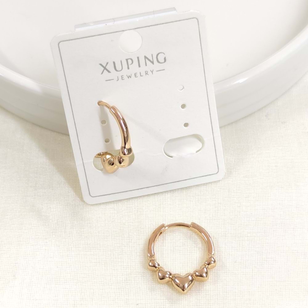 XUPING 14 MM KALP DETAY HALKA KÜPE ROSE