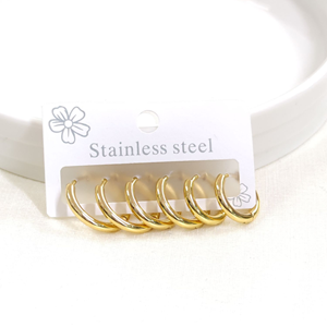 ÇELİK BOMBELİ KOMBİN HALKA KÜPE SETİ