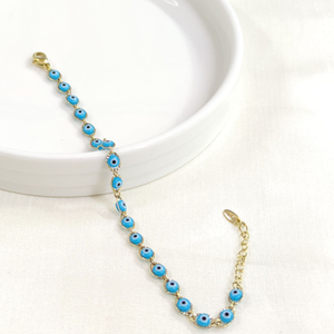 XUPING MAVİ NAZAR BONCUKLU BİLEKLİK GOLD 18+3 CM
