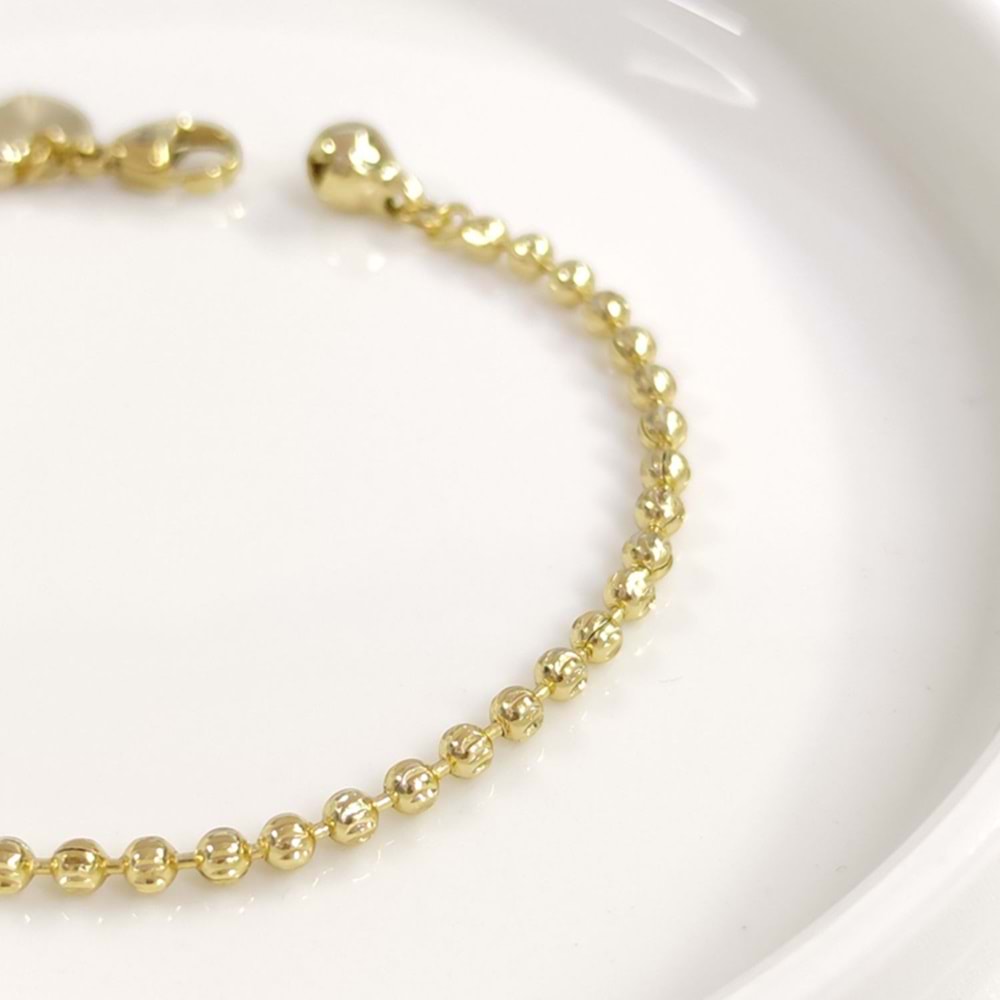 XUPING 3 MM İNCE LAZER TOP BİLEKLİK GOLD 20 CM