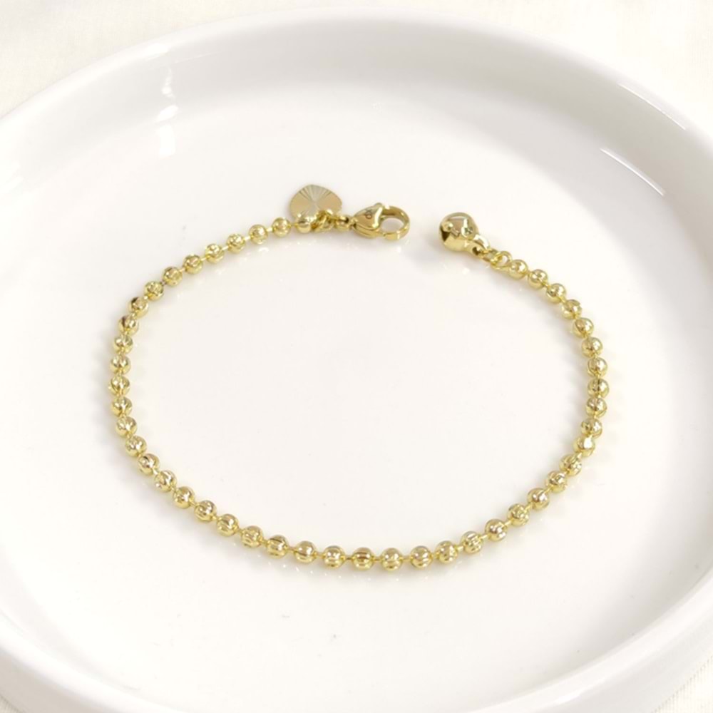 XUPING 3 MM İNCE LAZER TOP BİLEKLİK GOLD 20 CM