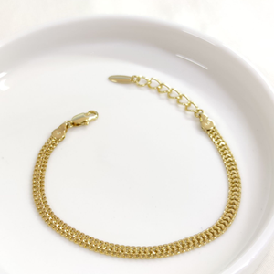 XUPING 4 MM YASSI ZİNCİR BİLEKLİK GOLD 18+3 CM