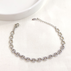 XUPING 5 MM TAŞLI GEMİCİ BİLEKLİK BEYAZ 17+3 CM