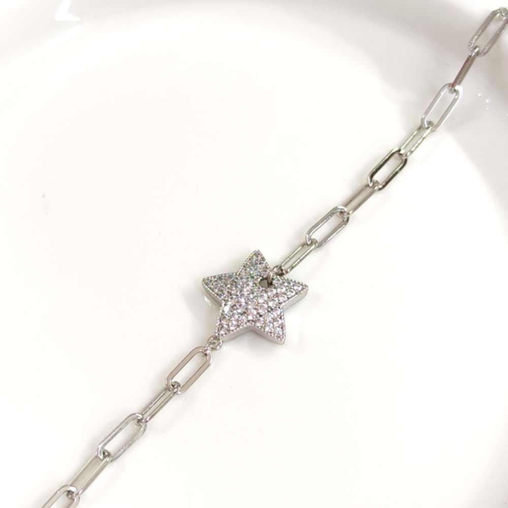 XUPING 18 MM TAŞLI YILDIZ ATAÇ BİLEKLİK 17+3 CM - BEYAZ