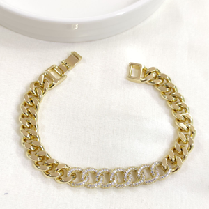 XUPING 10 MM TAŞLI BOMBELİ GURMET BİLEKLİK GOLD 19 CM