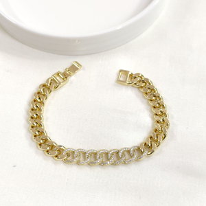 XUPING 10 MM TAŞLI BOMBELİ GURMET BİLEKLİK GOLD 19 CM