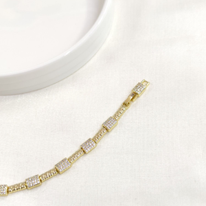 XUPING 6 MM TAŞ DETAYLI BURGU DESEN BİLEKLİK GOLD 17+2 CM