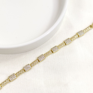 XUPING 6 MM TAŞ DETAYLI BURGU DESEN BİLEKLİK GOLD 17+2 CM