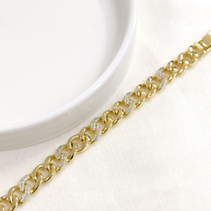 XUPING 9 MM TAŞ DETAYLI GURMET BİLEKLİK GOLD 17+2 CM